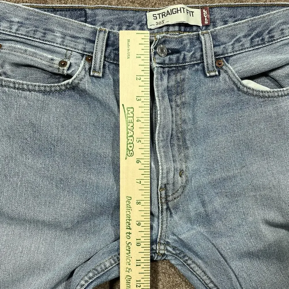 Levis 505 Jeans Mens 34x31 Light Wash Straight Fit Vintage Style USA